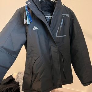 black, moerdeng ski winter coat. size small